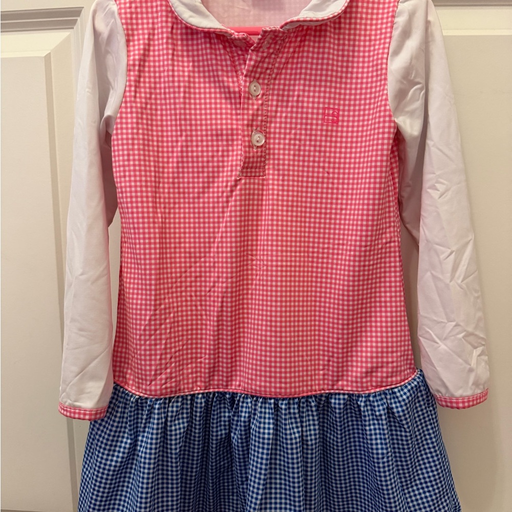 SET Athleisure Pink and Blue Gingham Kids Dress